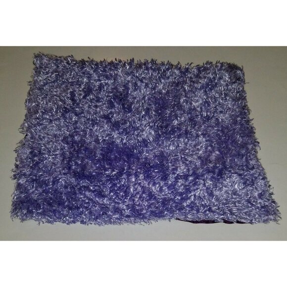 Purple Soft Fuzzy Rectangle Lovey Satin Roses 14" x 18" - Picture 2 of 3